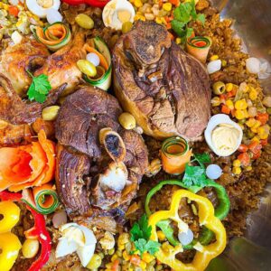 riz viande et poulet